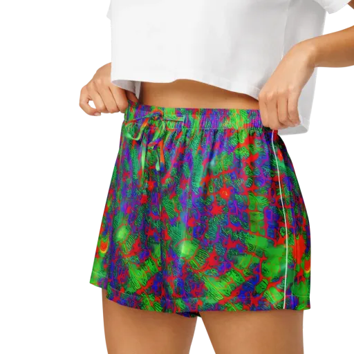 Neon Jungle Static on a Women's Pajama Shorts