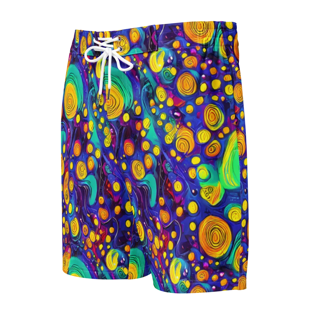 Electric Spiral Garden on Men's Board Shorts — Front