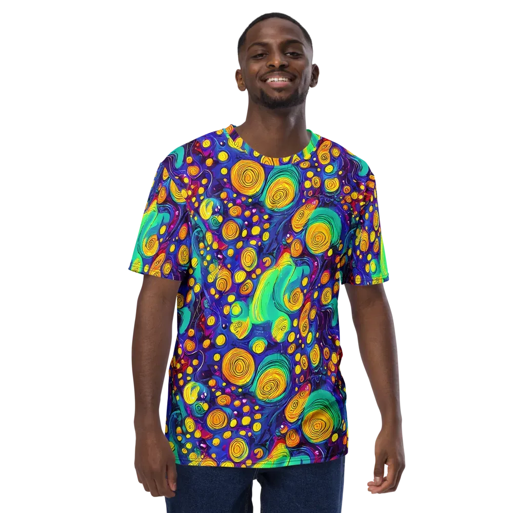Electric Spiral Garden on Men's Crew Neck T-Shirt — Front