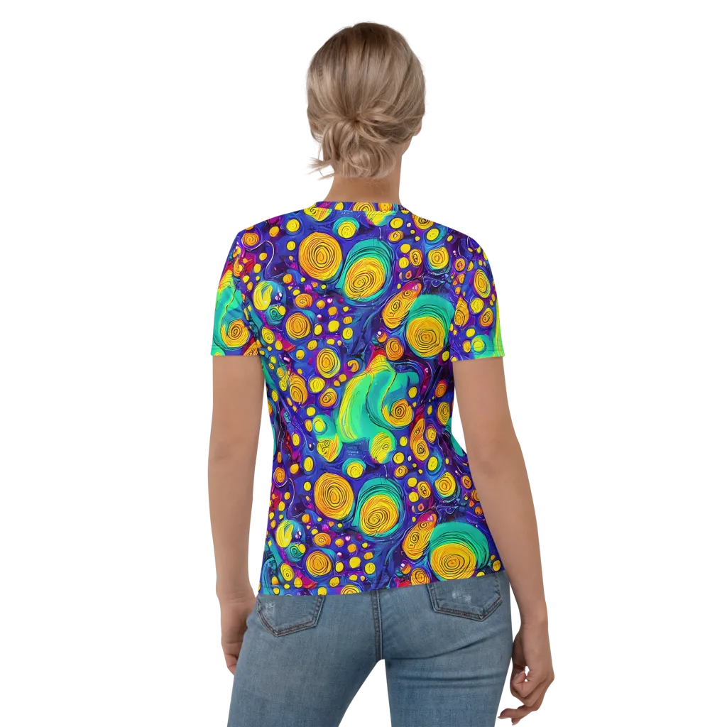 Electric Spiral Garden on Women's Crew Neck T-Shirt — Back