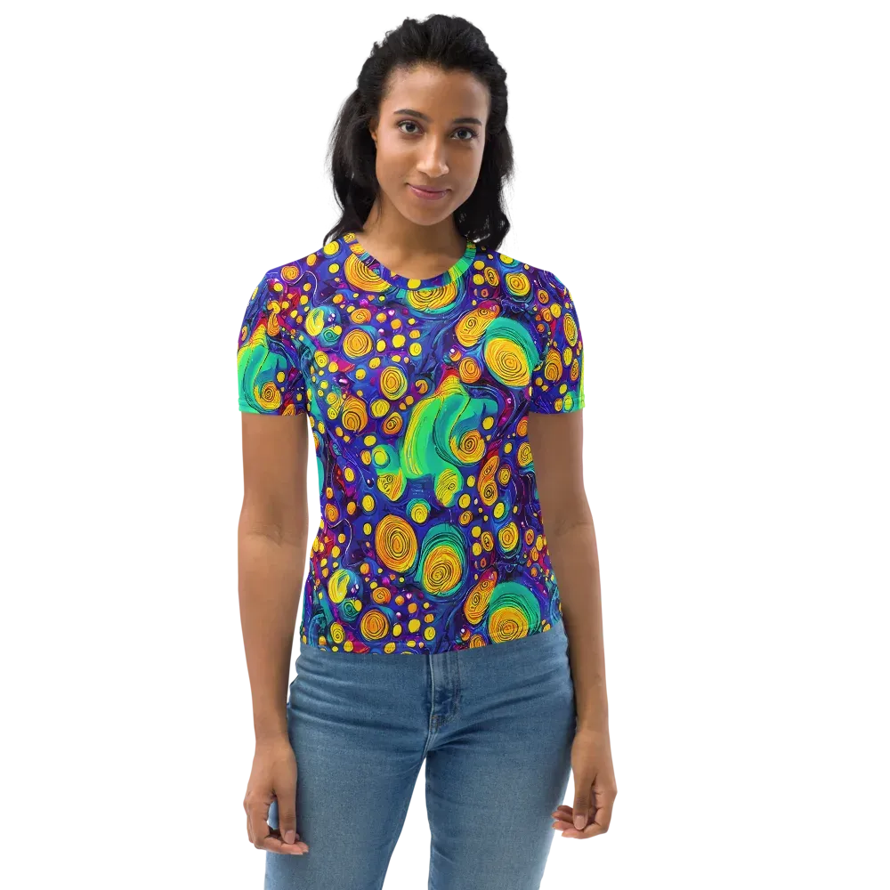 Electric Spiral Garden on Women's Crew Neck T-Shirt — Front