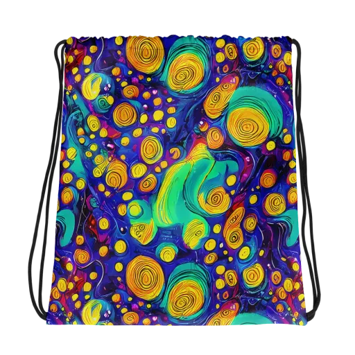Electric Spiral Garden on a Drawstring Bag