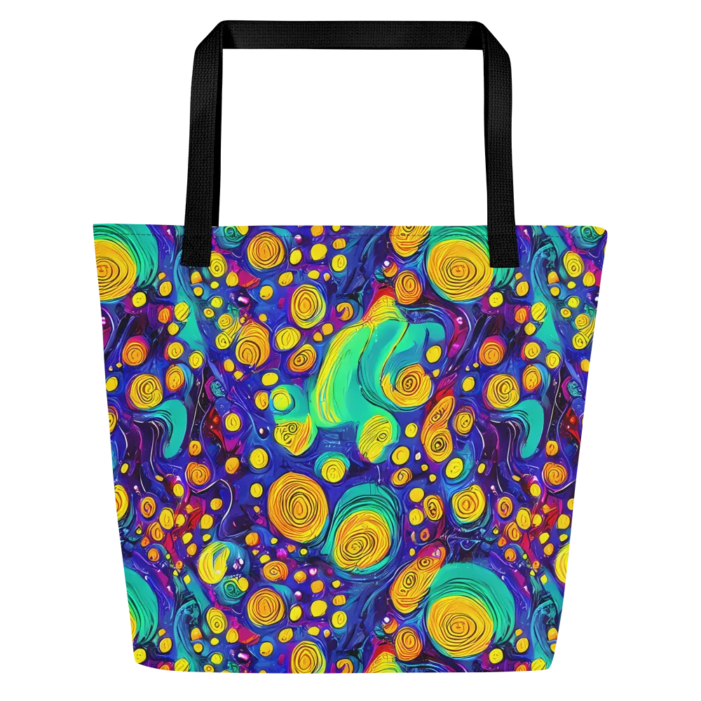 Electric Spiral Garden on Large Tote Bag W/ Pocket — Front
