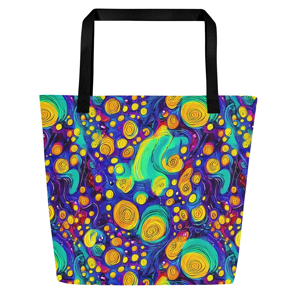 Electric Spiral Garden on Large Tote Bag W/ Pocket — Front