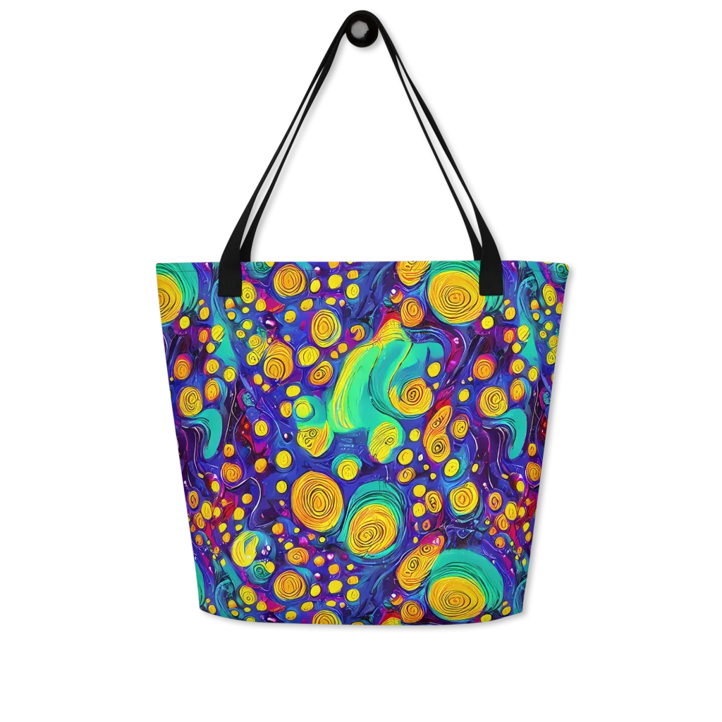 Electric Spiral Garden on Large Tote Bag W/ Pocket — Front