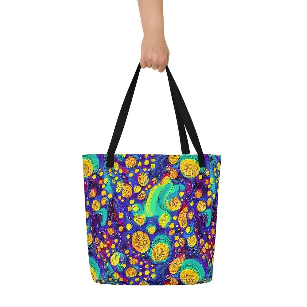 Electric Spiral Garden on Large Tote Bag W/ Pocket — Front