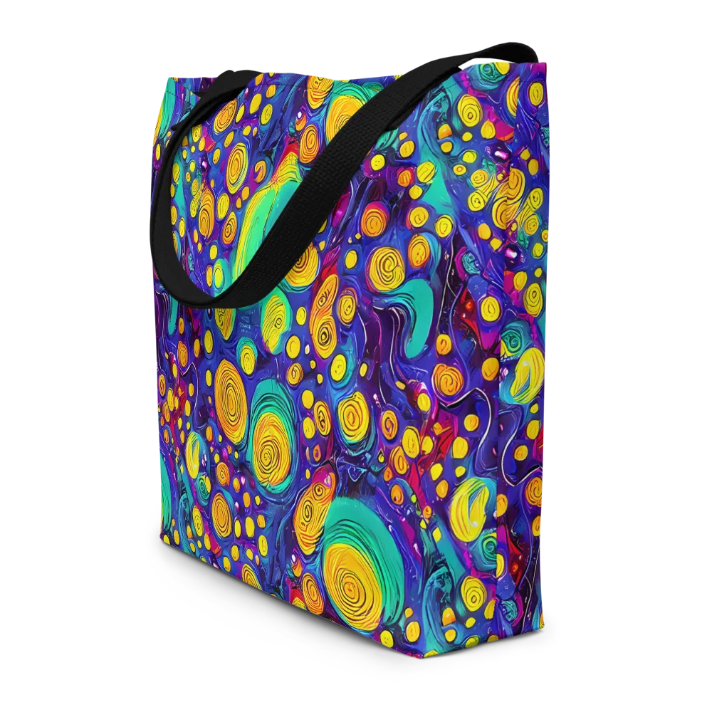 Electric Spiral Garden on Large Tote Bag W/ Pocket — Front