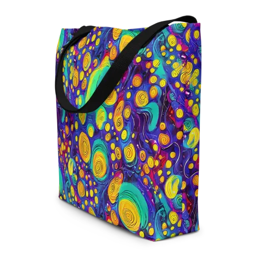 Electric Spiral Garden on a Large Tote Bag W/ Pocket
