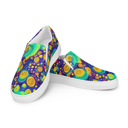 Electric Spiral Garden on a Women's Slip-On Canvas Shoes