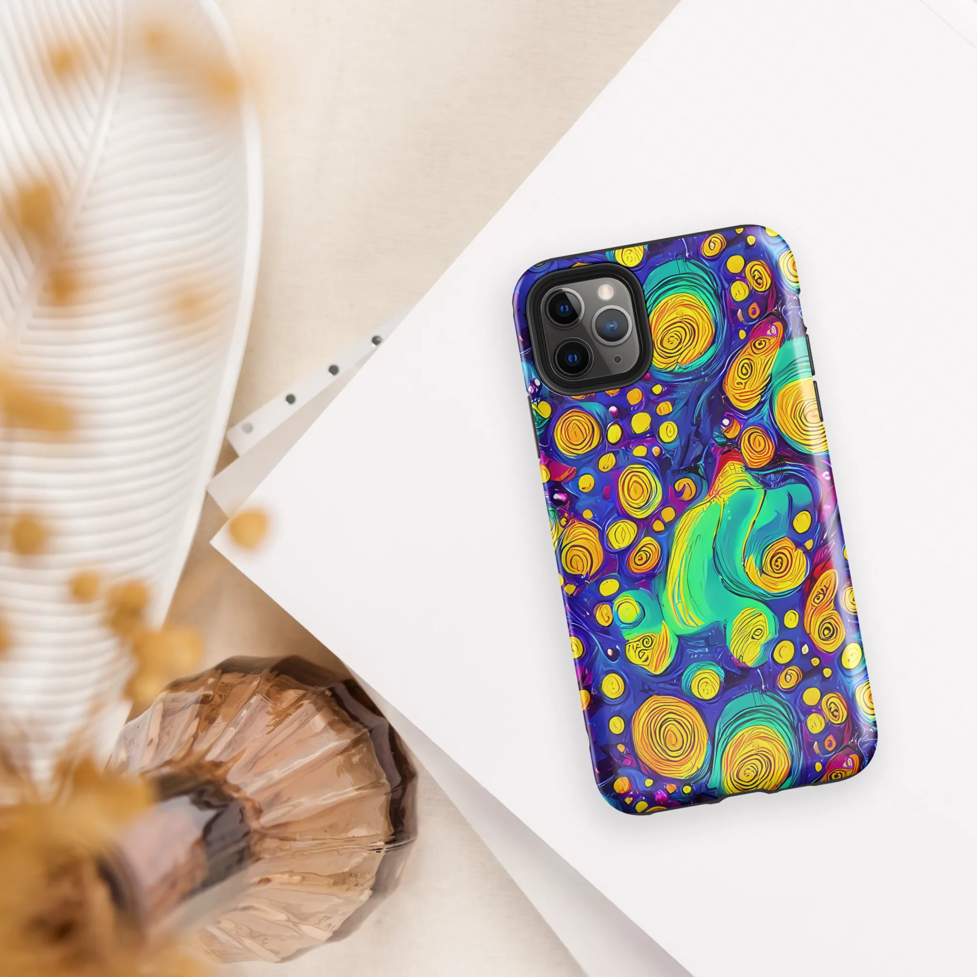 Electric Spiral Garden on Tough Case for iPhone® — Front