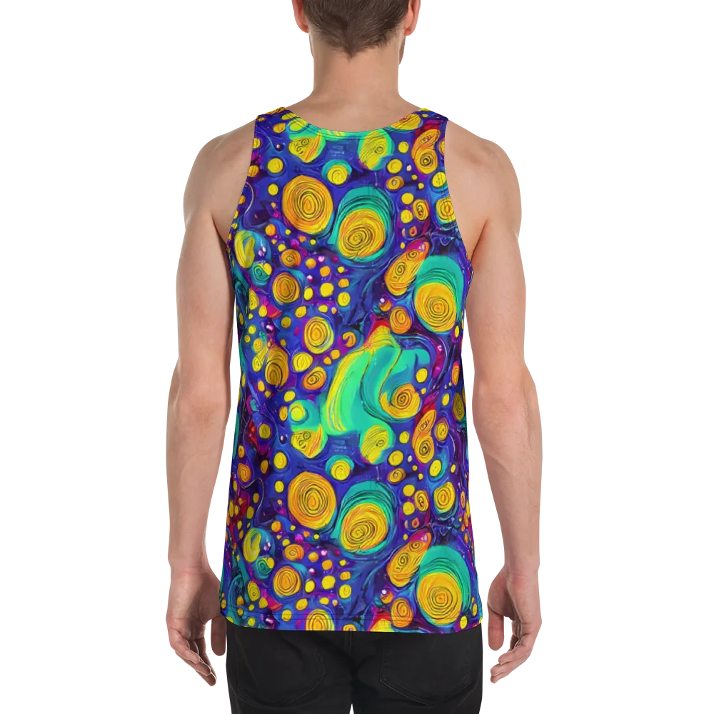 Electric Spiral Garden on Men's Tank Top — Back