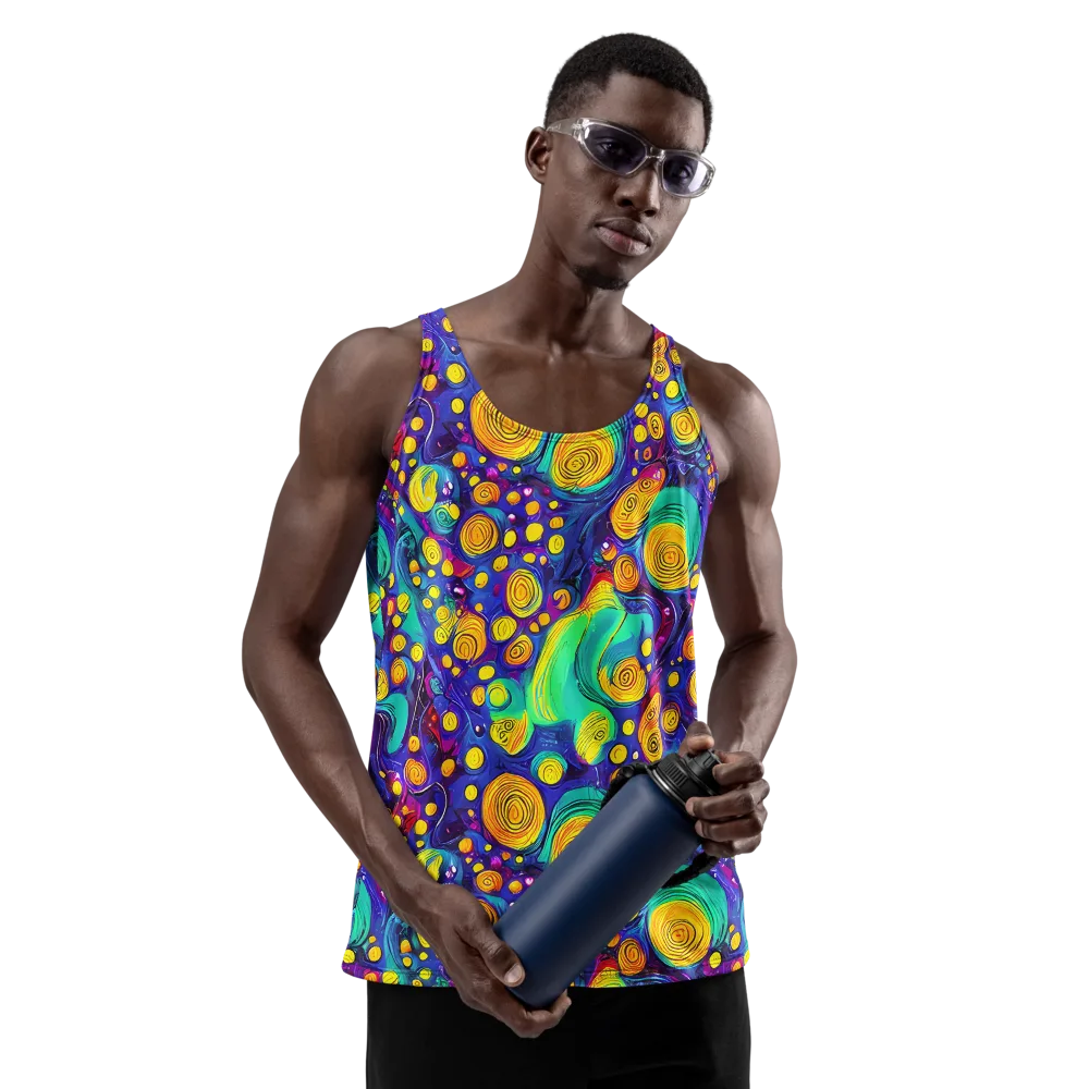 Electric Spiral Garden on Men's Tank Top — Front