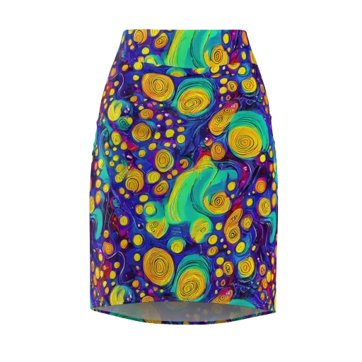 Electric Spiral Garden on a Pencil Skirt