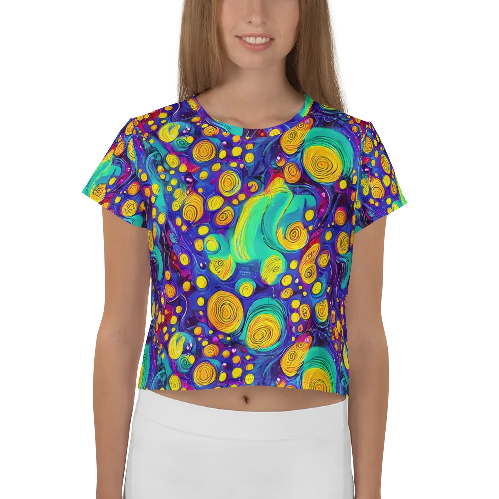 Electric Spiral Garden on Crop Tee — Front