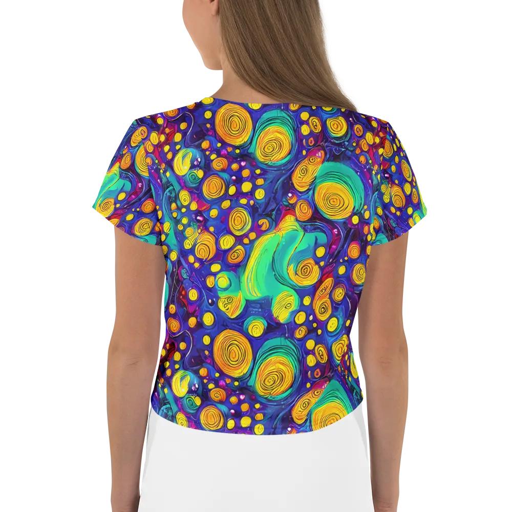 Electric Spiral Garden on Crop Tee — Back
