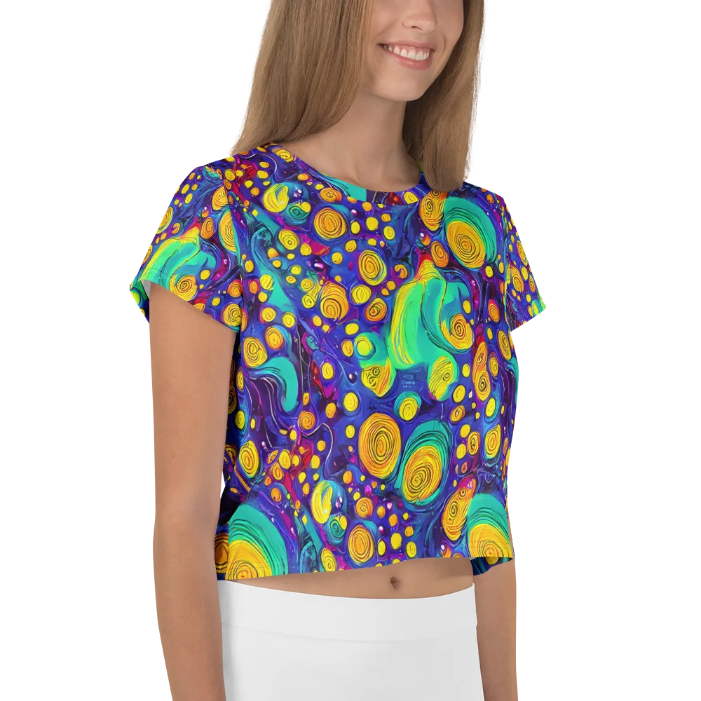 Electric Spiral Garden on Crop Tee — Right