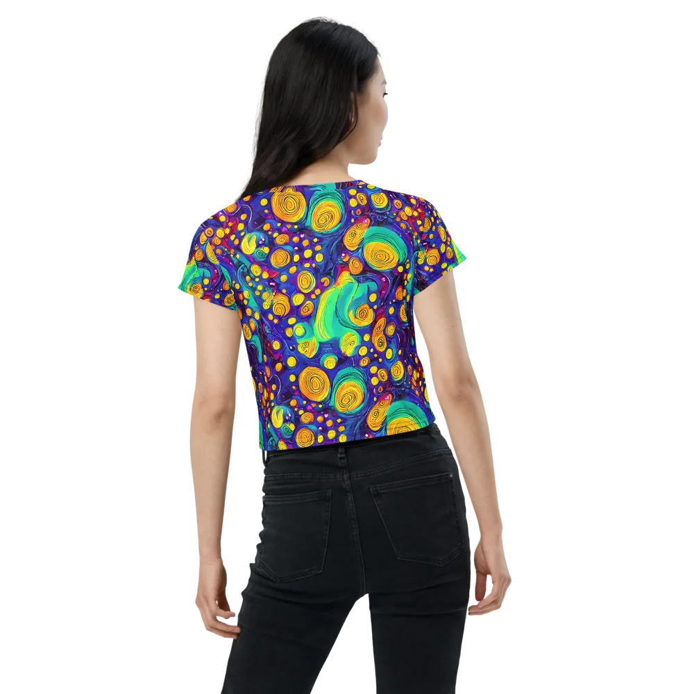 Electric Spiral Garden on Crop Tee — Back