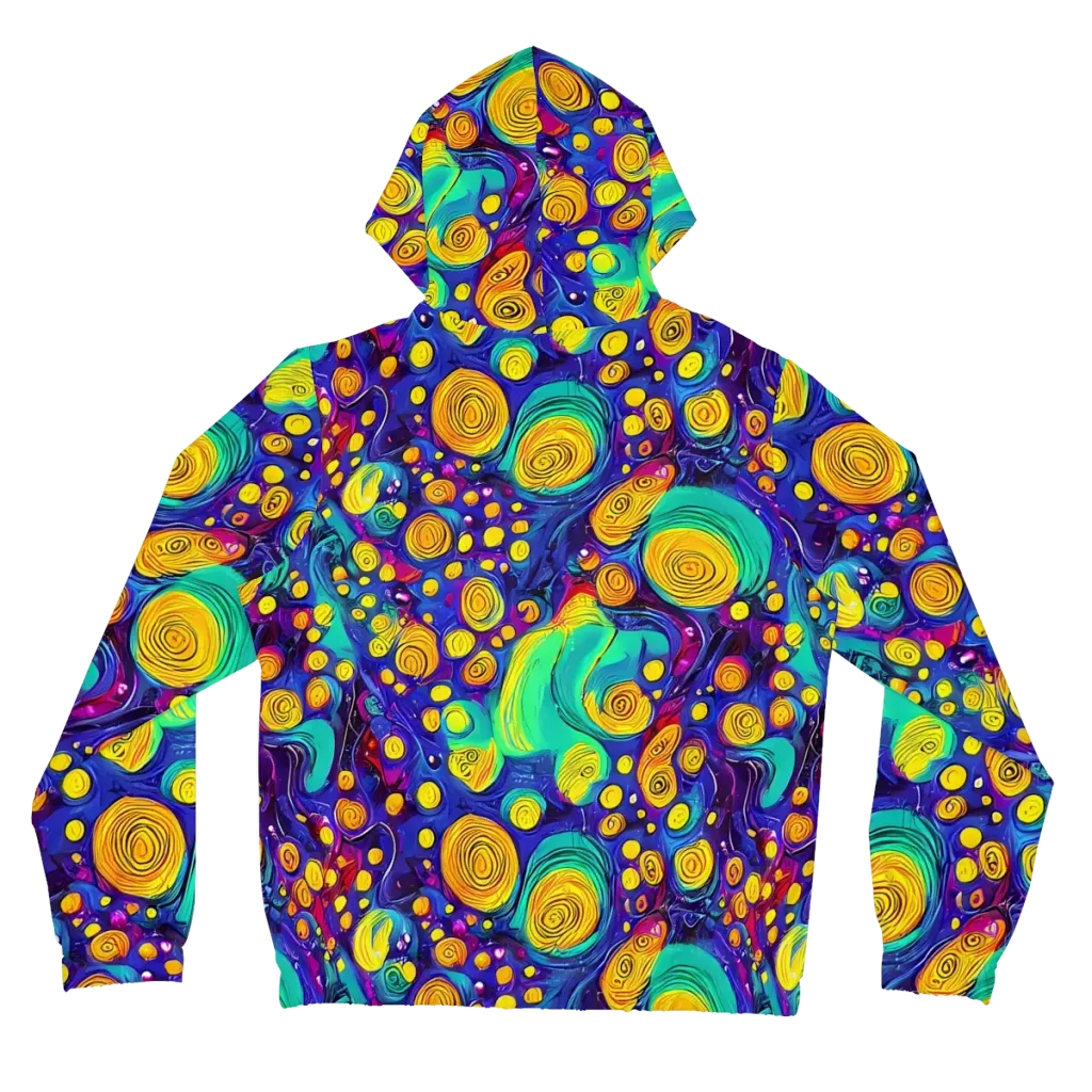 Electric Spiral Garden on Women's Full-Zip Hoodie — Back