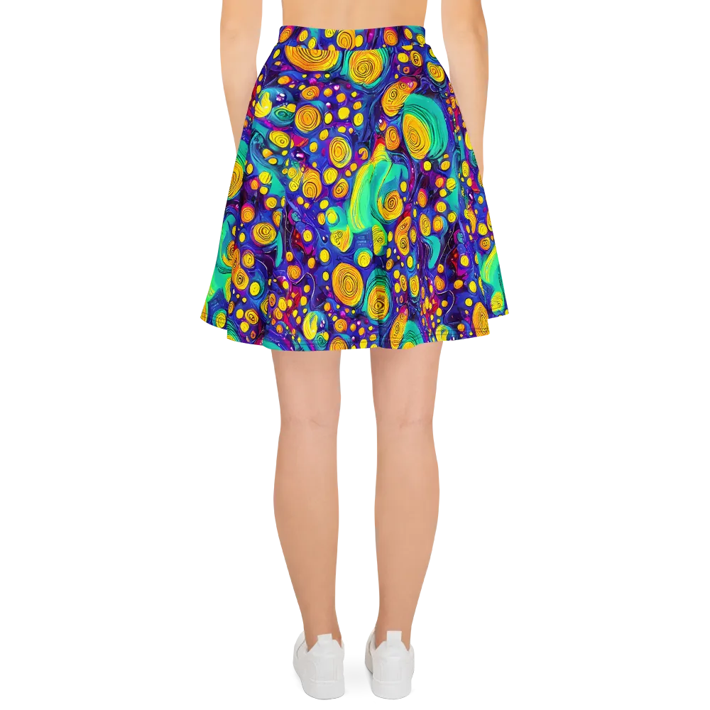 Electric Spiral Garden on Skater Skirt — Back