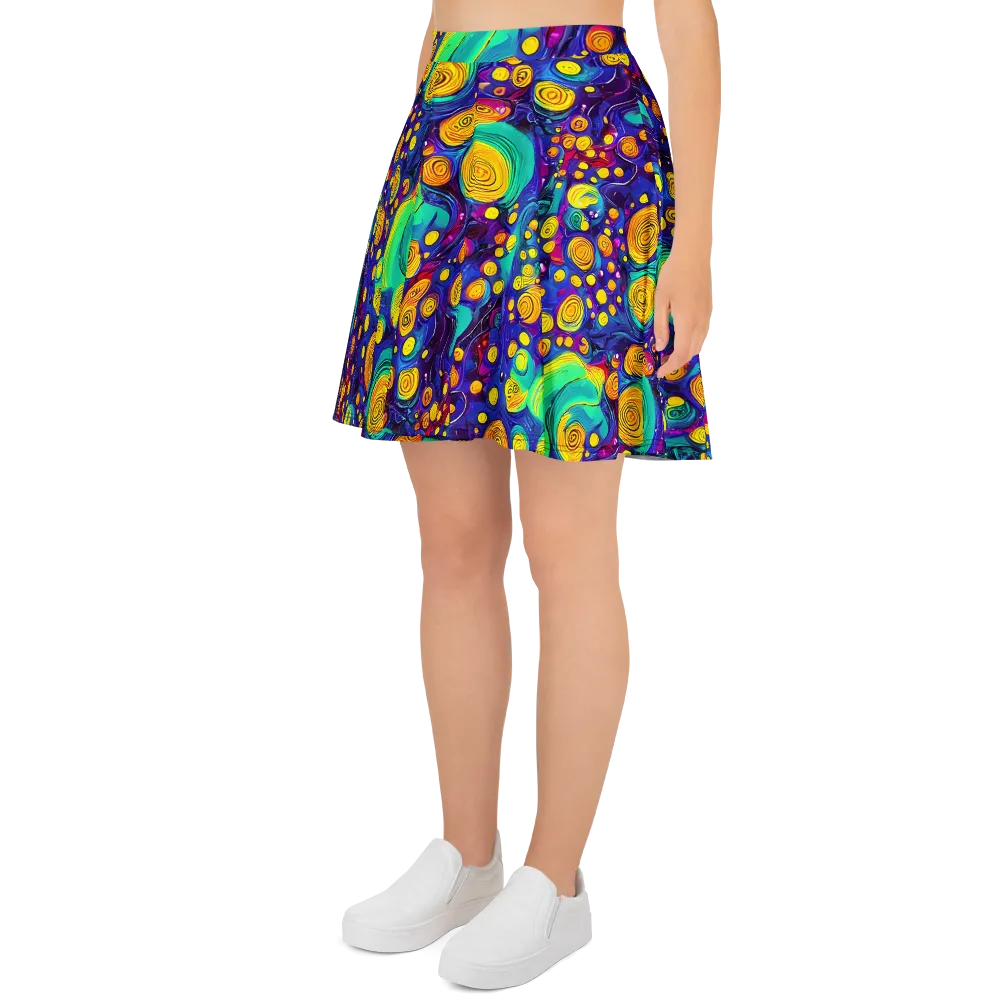 Electric Spiral Garden on Skater Skirt — Left