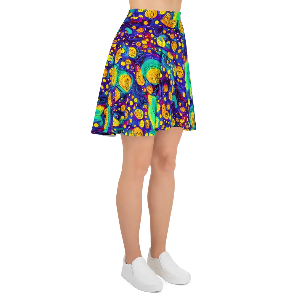 Electric Spiral Garden on Skater Skirt — Right
