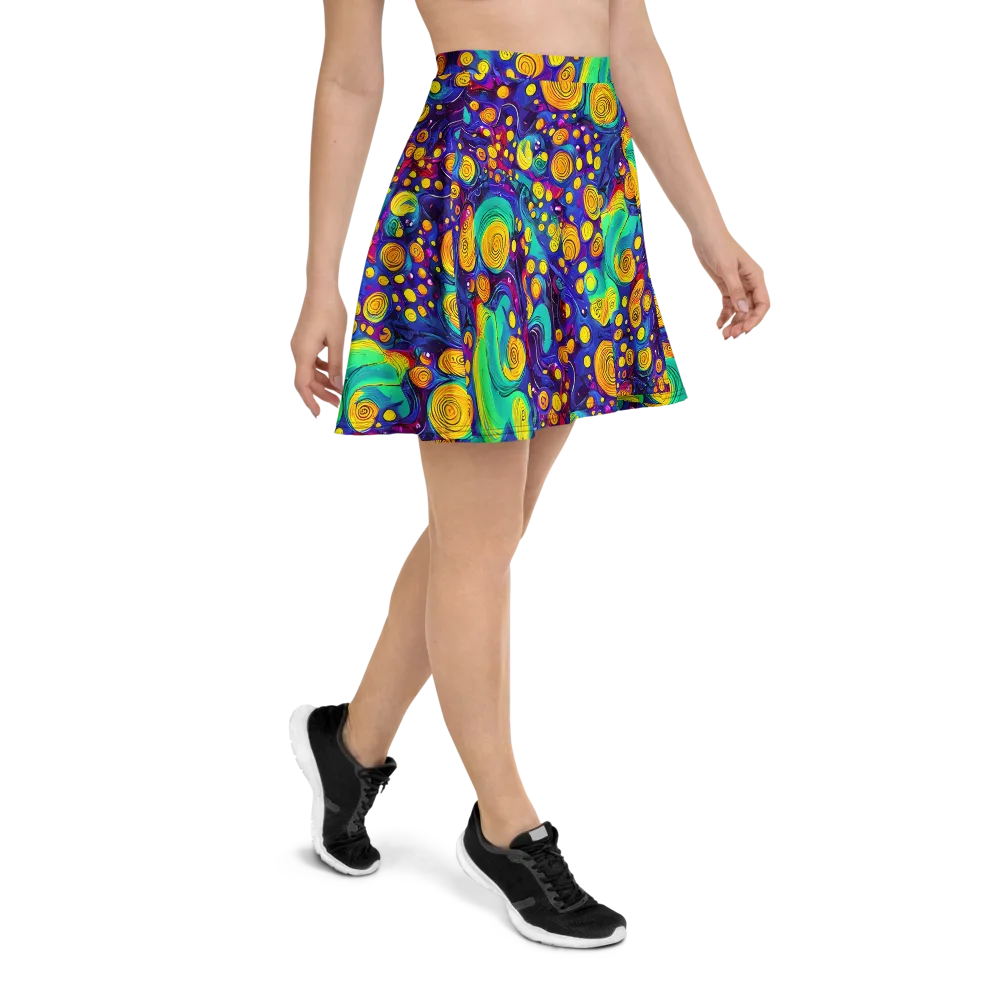 Electric Spiral Garden on Skater Skirt — Right