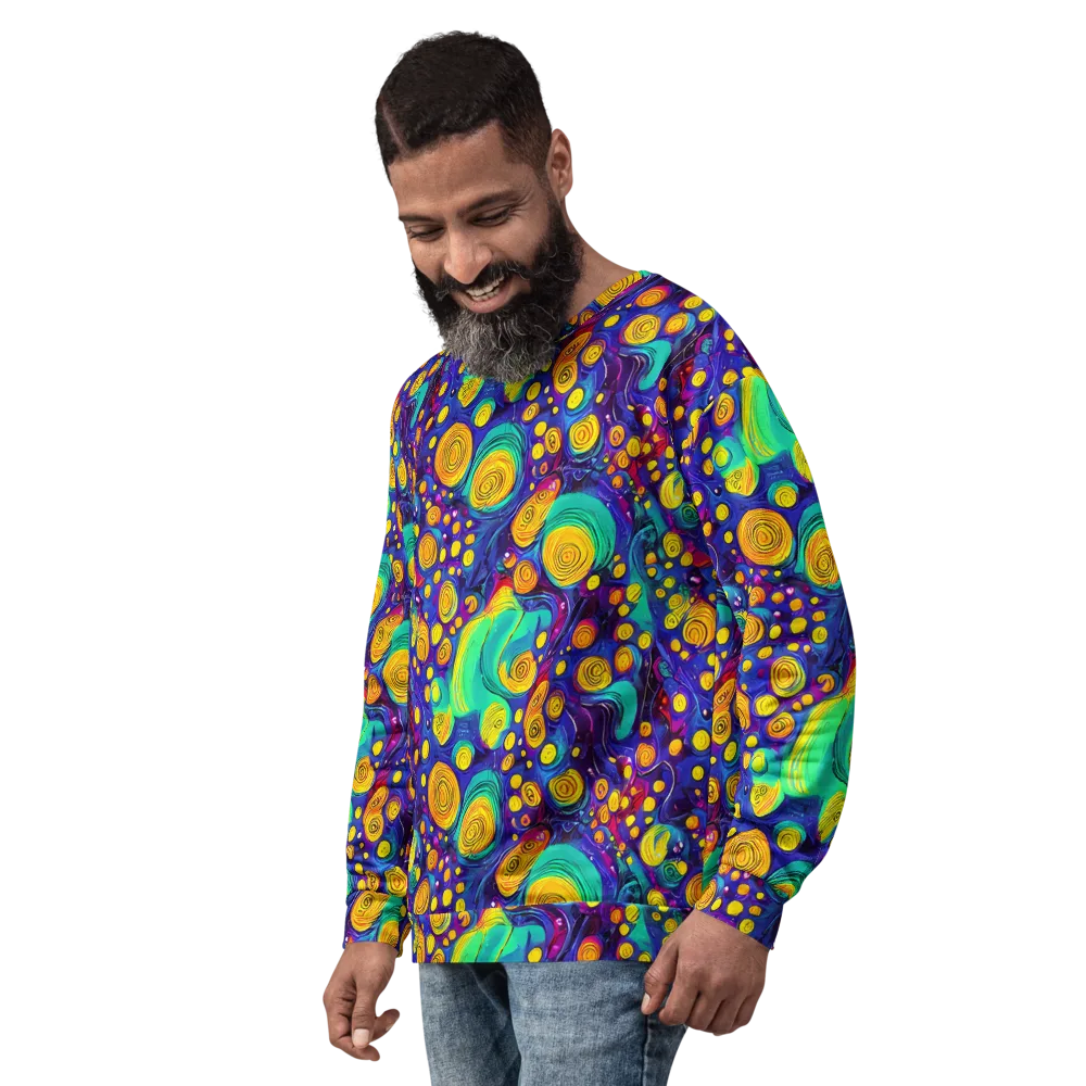 Electric Spiral Garden on Sweatshirt — Left Front