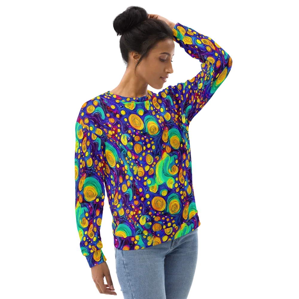 Electric Spiral Garden on Sweatshirt — Right Front