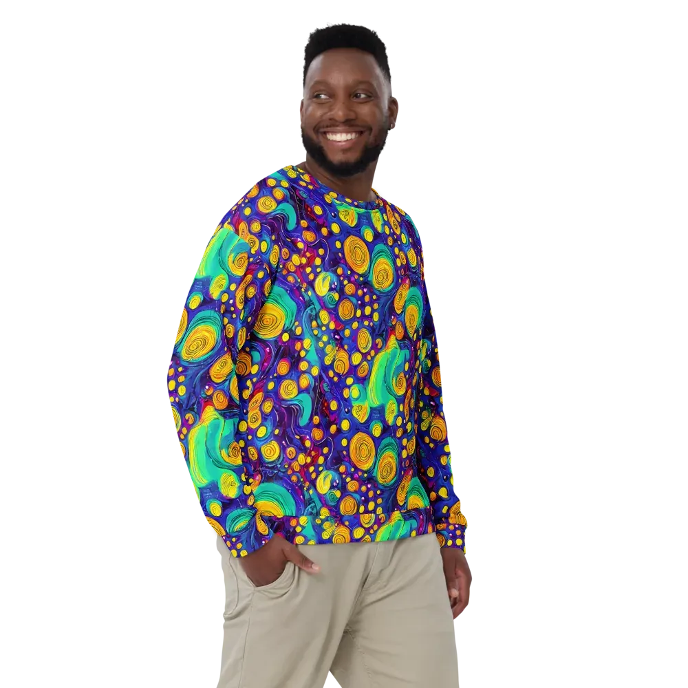 Electric Spiral Garden on Sweatshirt — Front