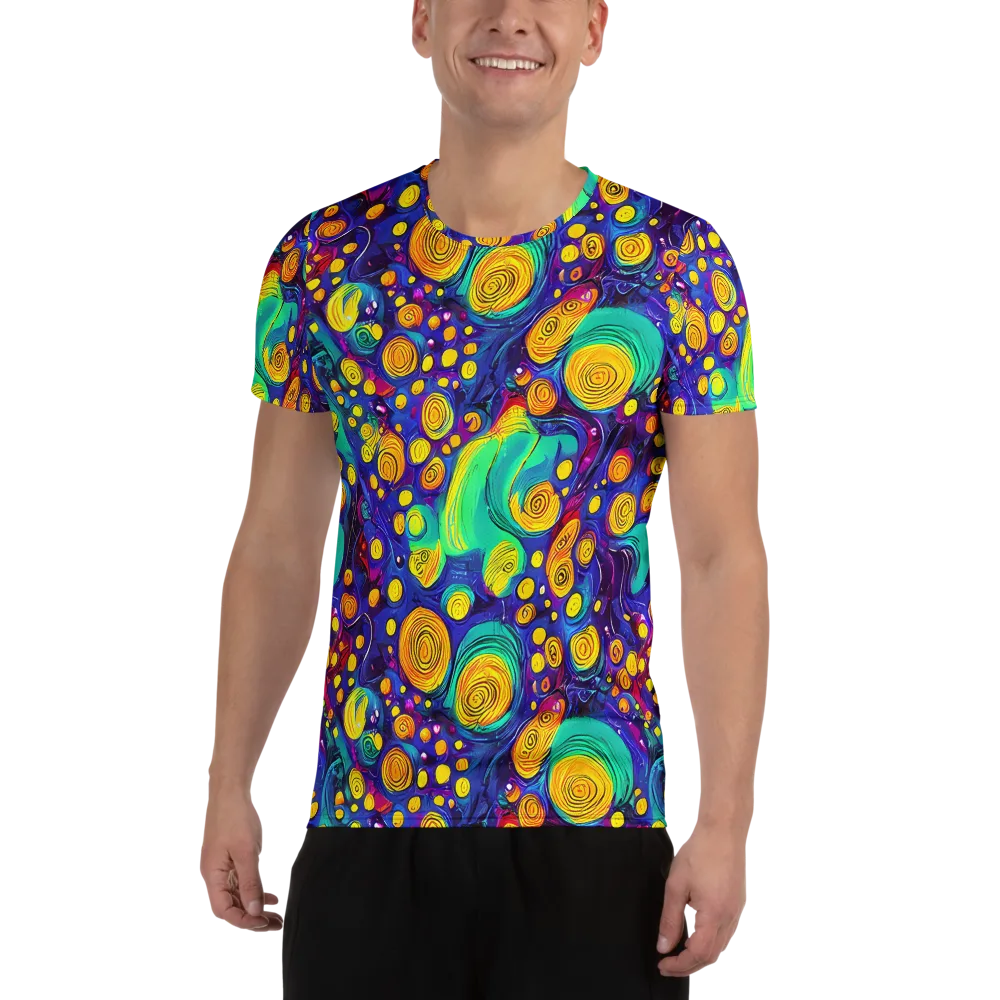 Electric Spiral Garden on Men's Athletic T-Shirt — Front