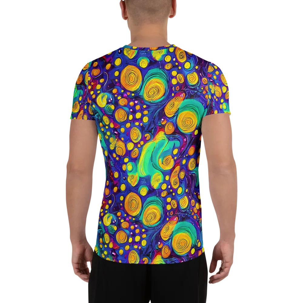 Electric Spiral Garden on Men's Athletic T-Shirt — Back