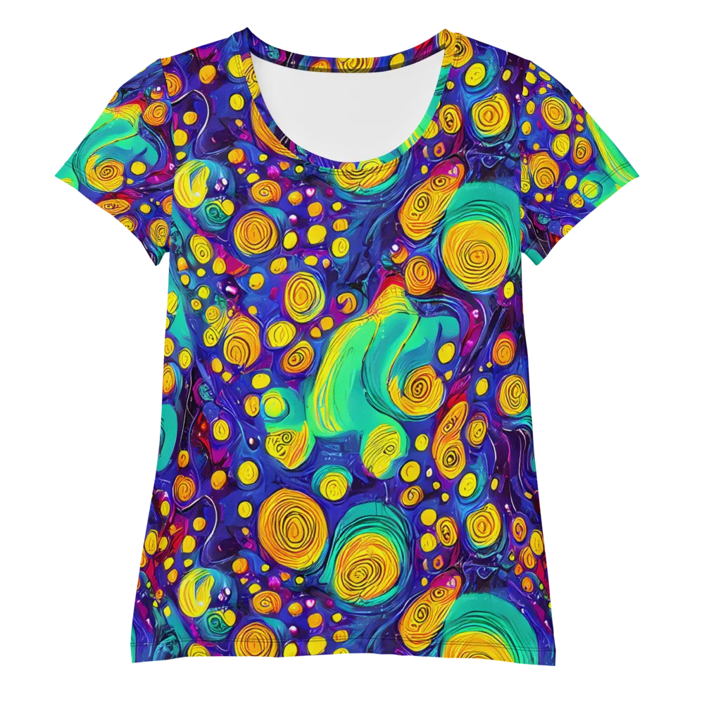 Electric Spiral Garden on Women's Athletic T-Shirt — Front