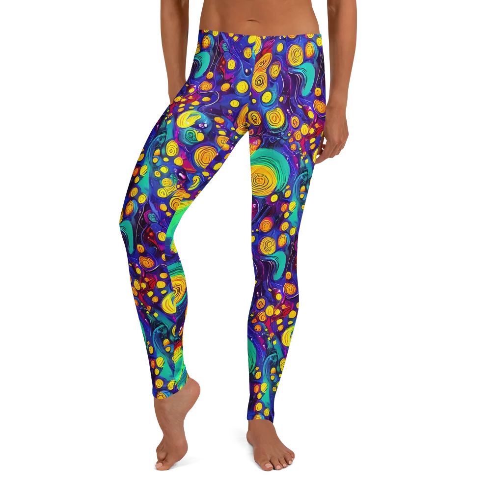 Electric Spiral Garden on Leggings — Front
