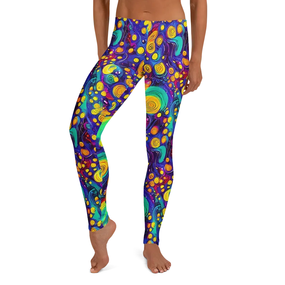 Electric Spiral Garden on Leggings — Front