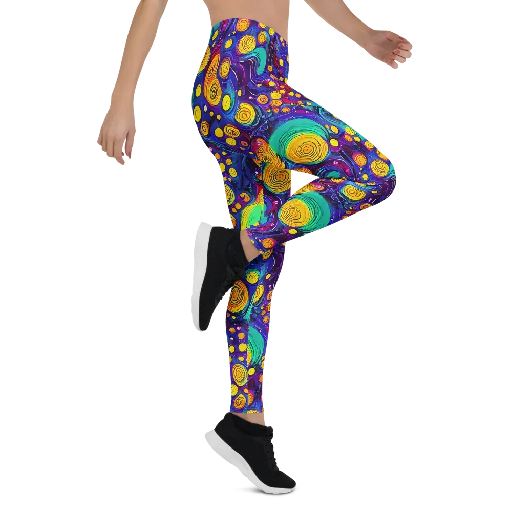 Electric Spiral Garden on Leggings — Right