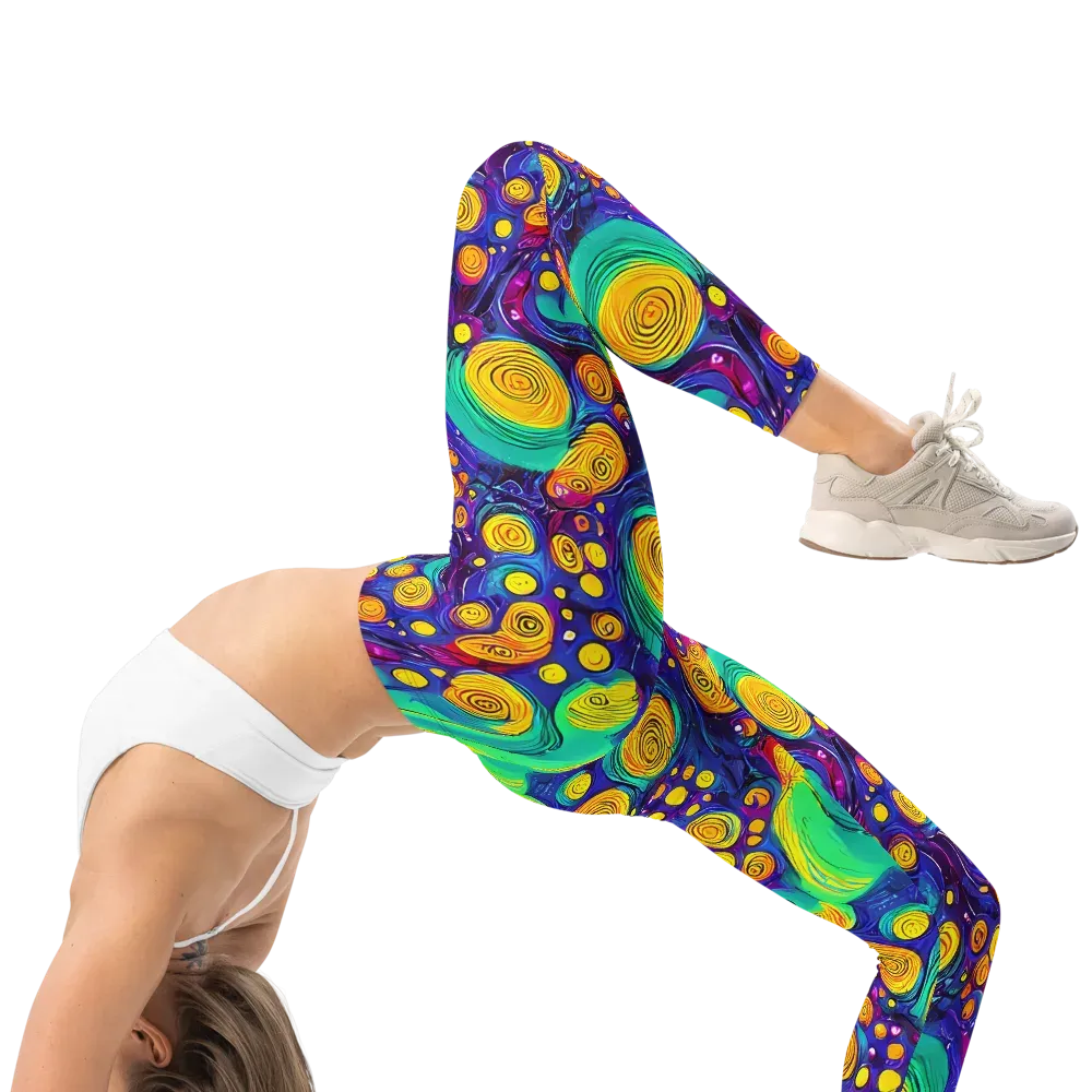 Electric Spiral Garden on Leggings — Right