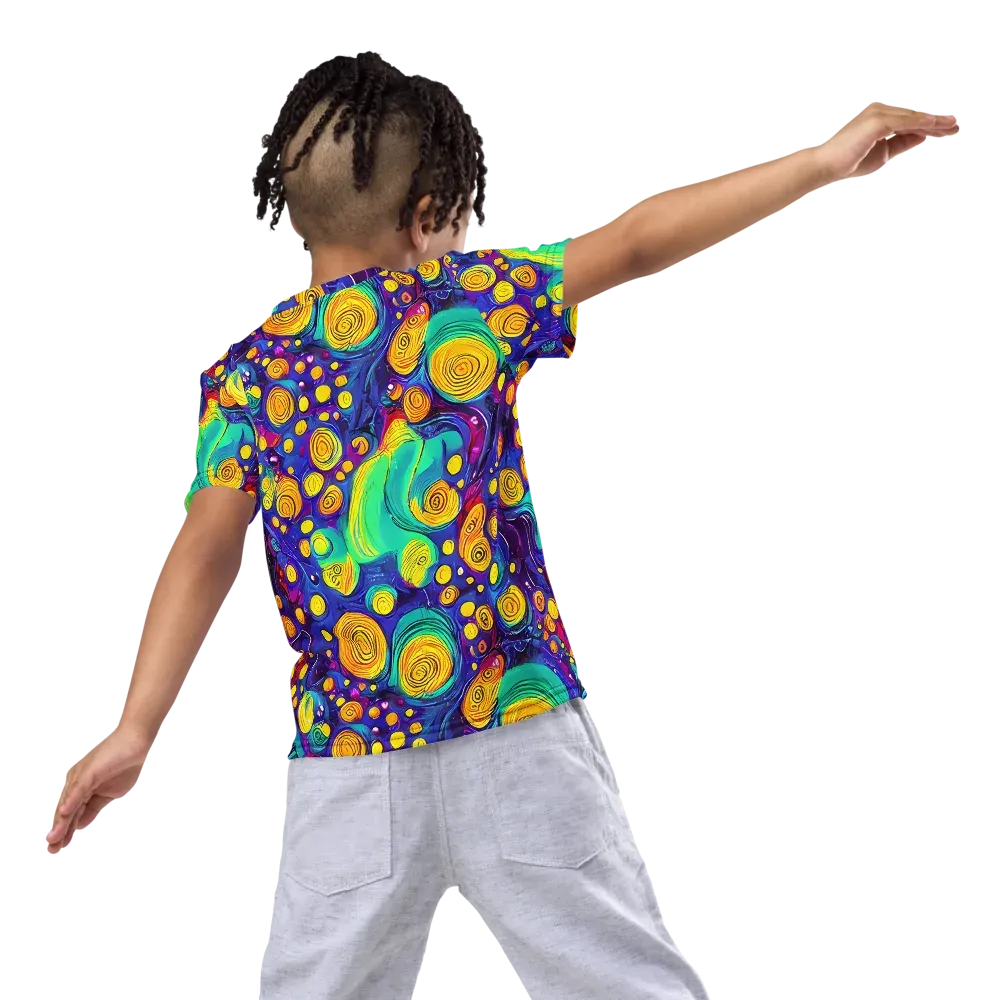 Electric Spiral Garden on Kids Crew Neck T-Shirt — Back