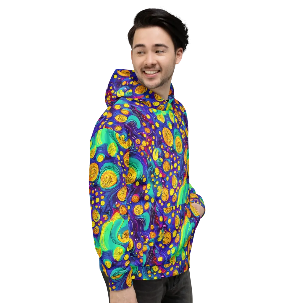 Electric Spiral Garden on Hoodie — Right