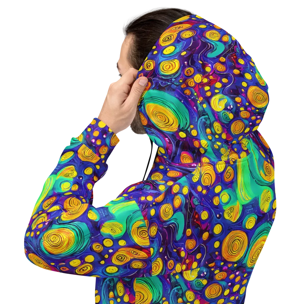 Electric Spiral Garden on Hoodie — Back
