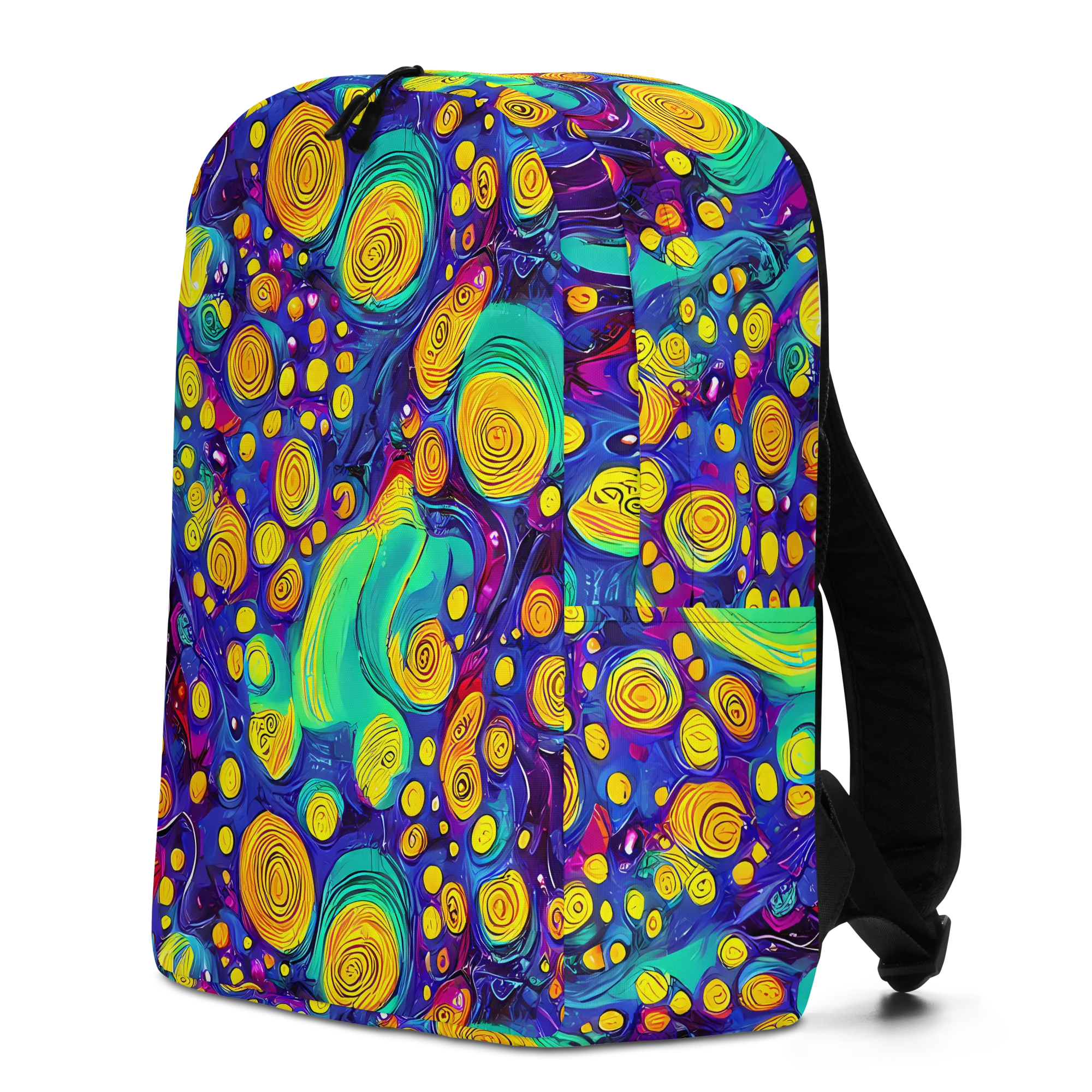 Electric Spiral Garden on Minimalist Backpack — Left