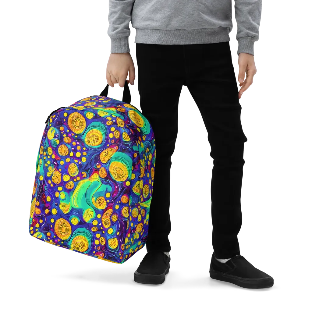 Electric Spiral Garden on Minimalist Backpack — Zoomed-in