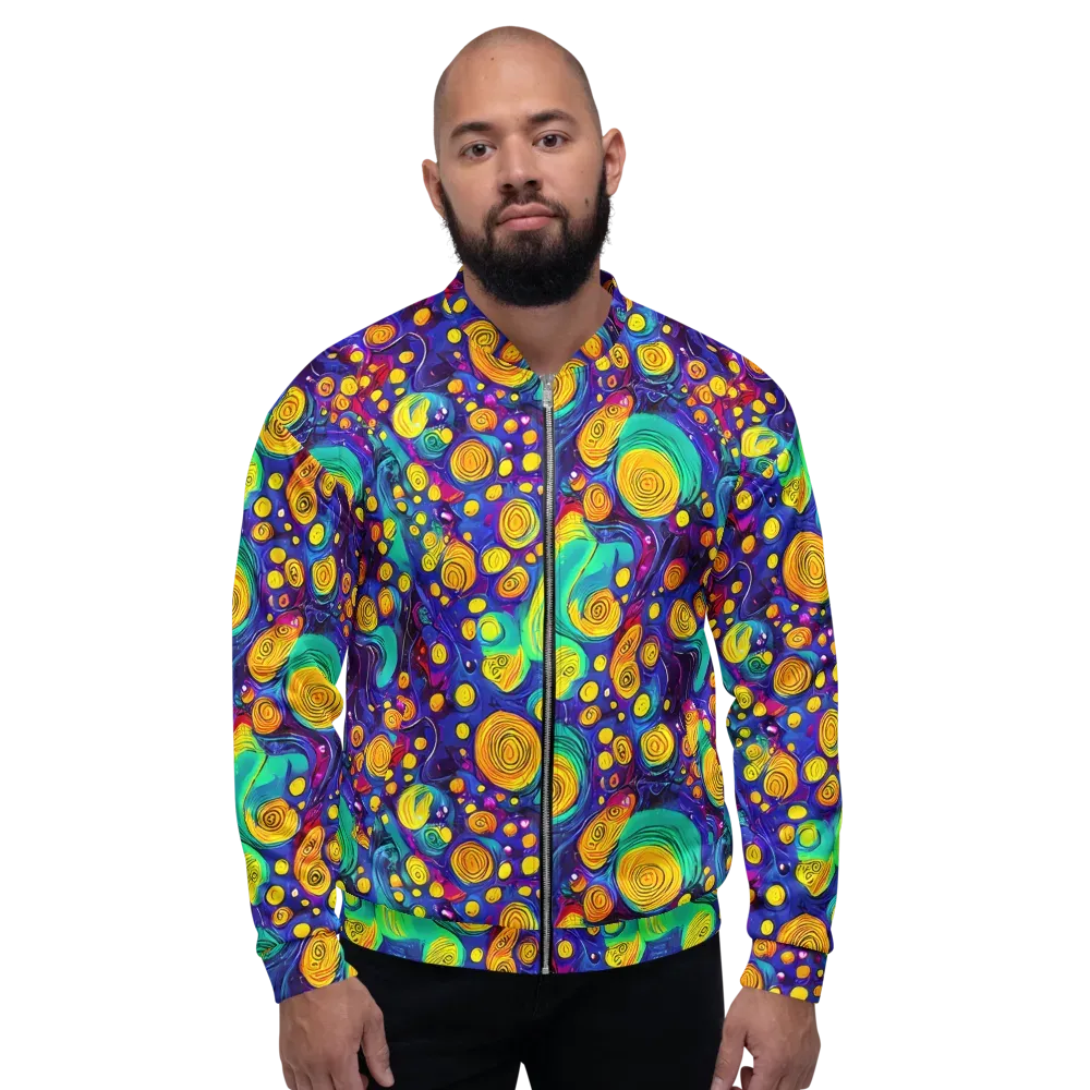 Electric Spiral Garden on Bomber Jacket — Front