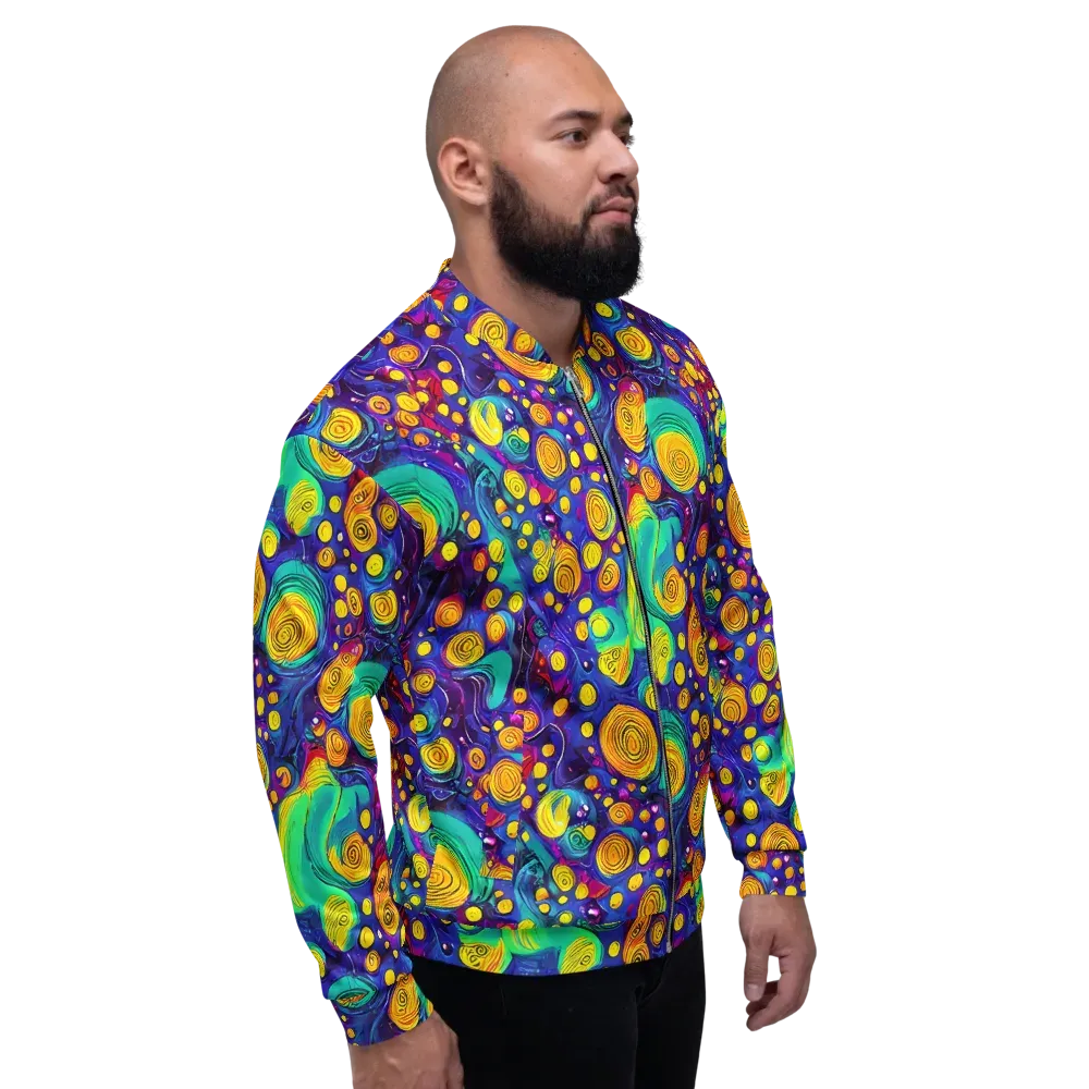 Electric Spiral Garden on Bomber Jacket — Right
