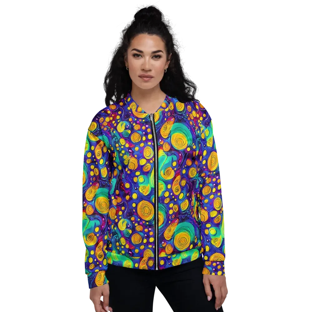 Electric Spiral Garden on Bomber Jacket — Front