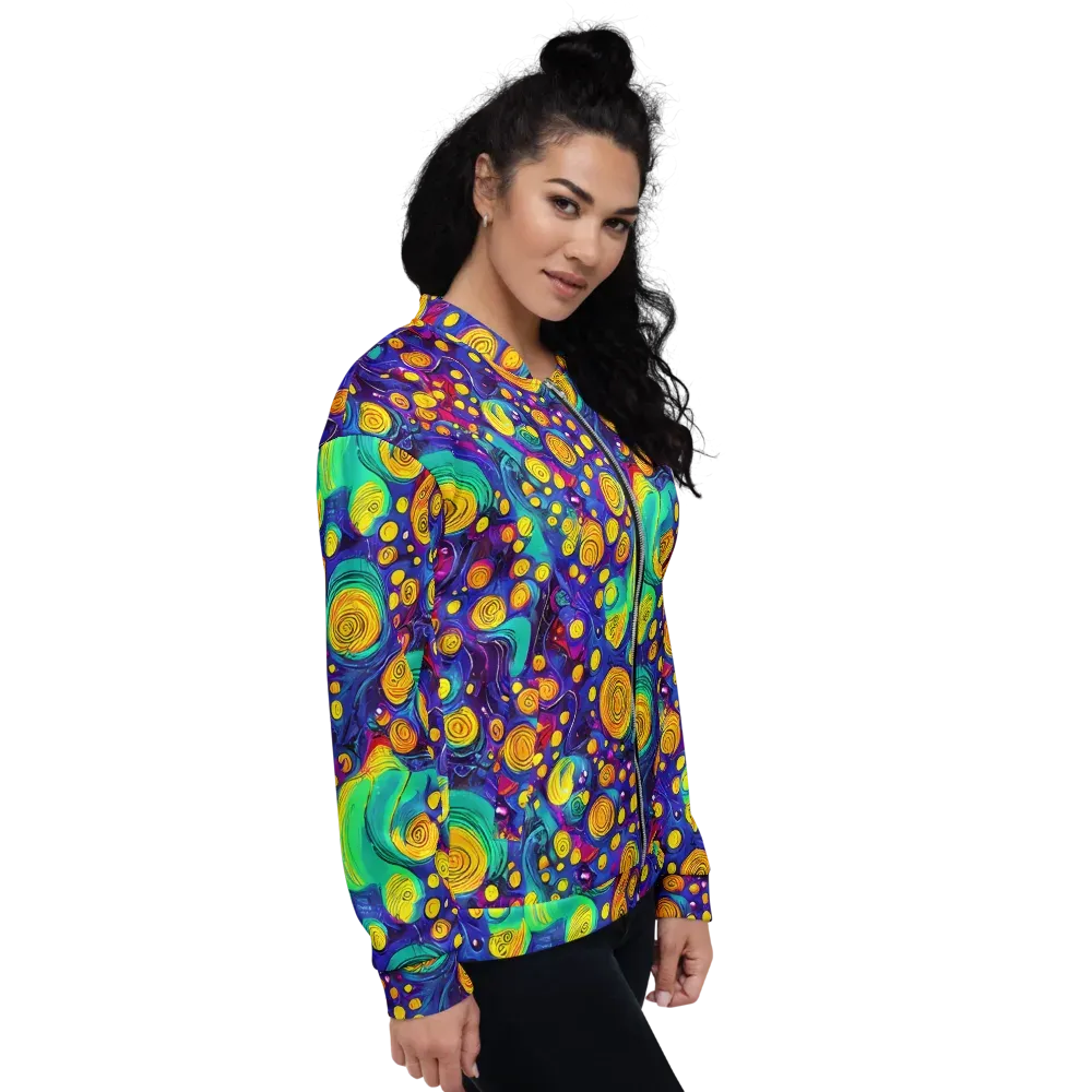 Electric Spiral Garden on Bomber Jacket — Right