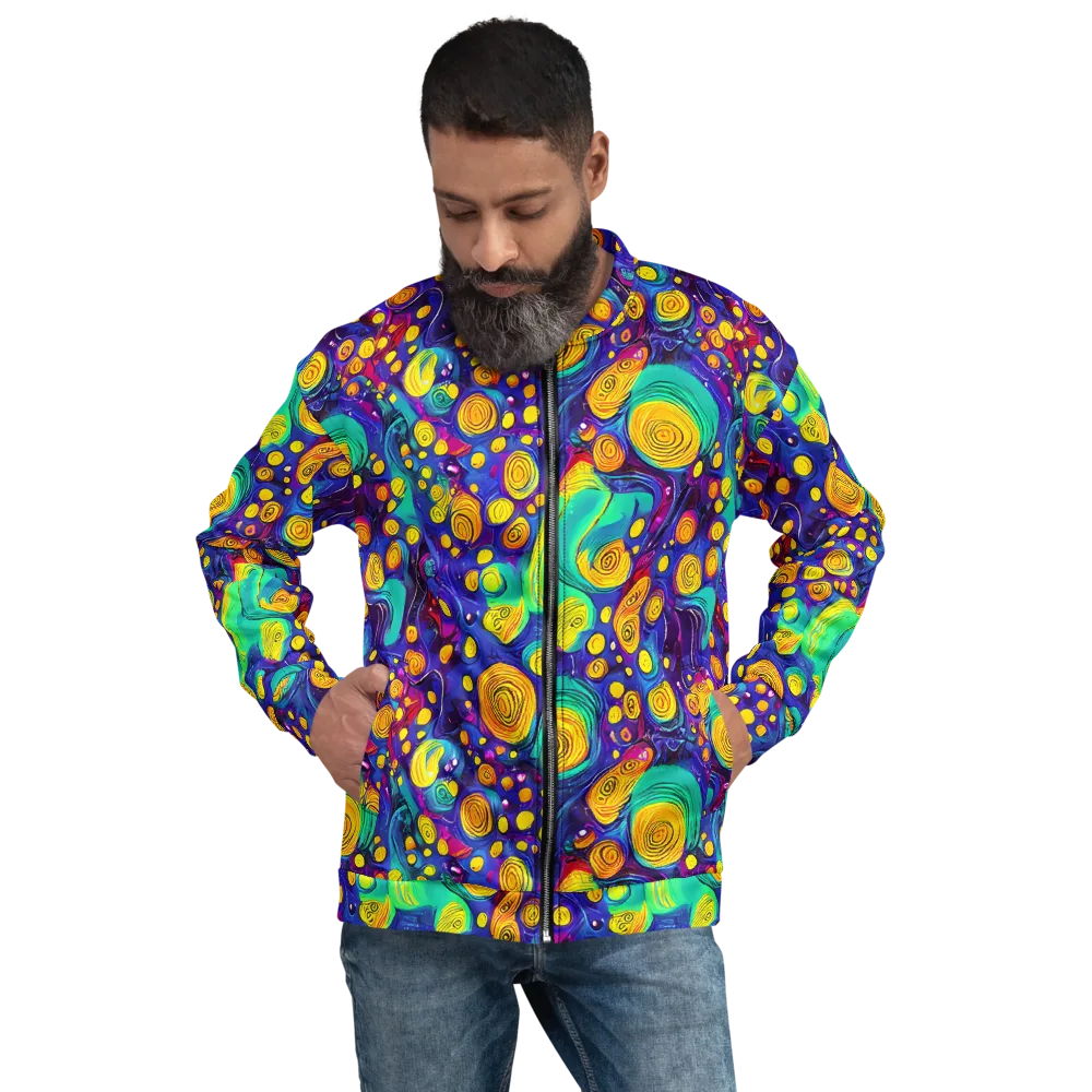 Electric Spiral Garden on Bomber Jacket — Front