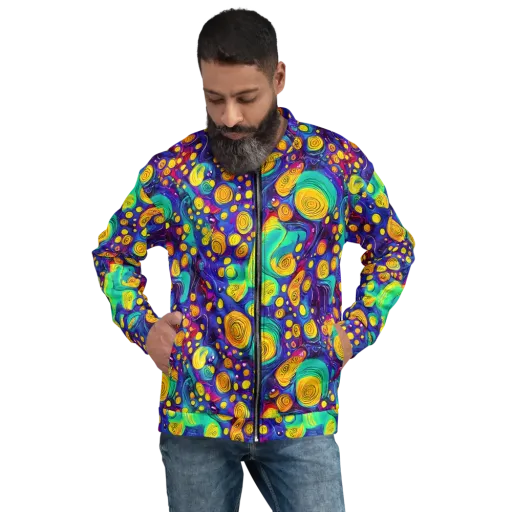 Electric Spiral Garden on a Bomber Jacket