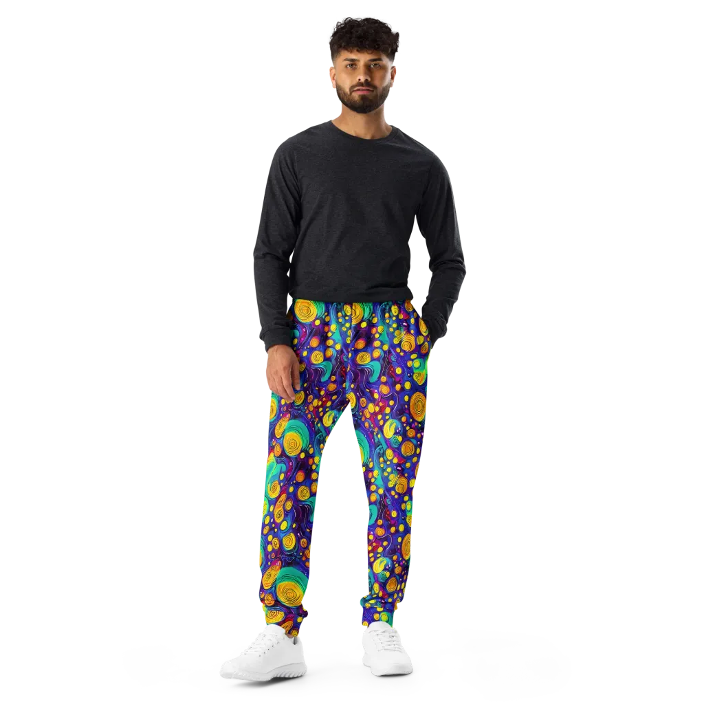 Electric Spiral Garden on Men's Joggers — Front