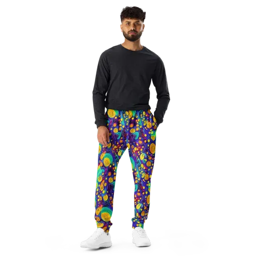 Electric Spiral Garden on a Men's Joggers