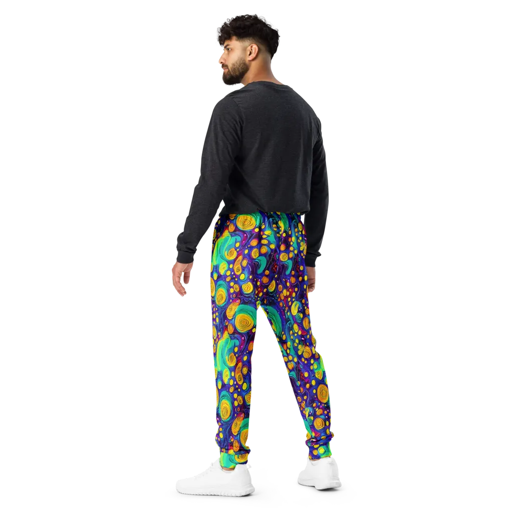 Electric Spiral Garden on Men's Joggers — Back